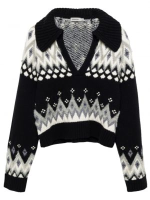 Жакардов пуловер с v-образно деколте Simkhai