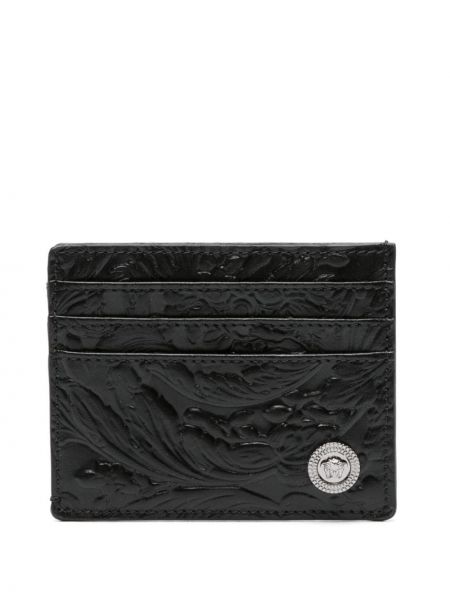 Кожено портмоне Versace черно