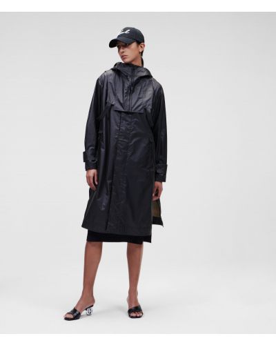Kabát s kapucí Karl Lagerfeld černý