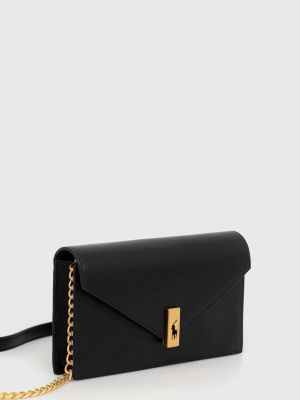 Кожаная сумка через плечо Polo Ralph Lauren черная