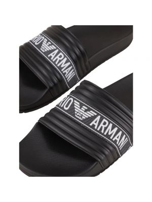 Sandalias de tejido jacquard Emporio Armani negro