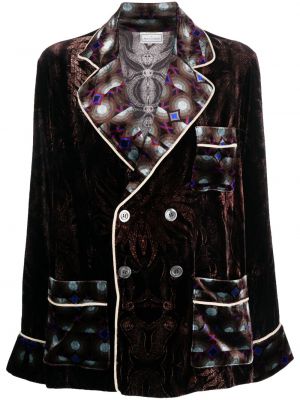 Žametna jakna iz rebrastega žameta Pierre-louis Mascia črna
