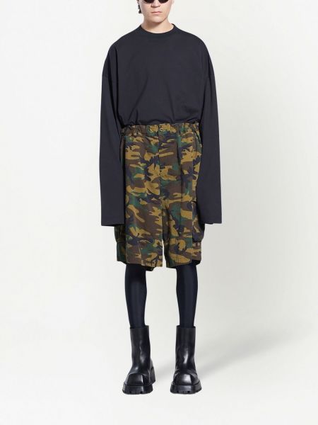 Shorts cargo à imprimé à imprimé camouflage Balenciaga marron