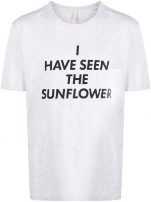 T-shirt avec imprimé slogan en coton à imprimé Sunflower gris
