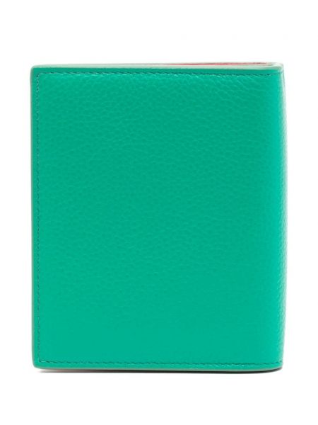 Haftowany portfel skórzany Marni zielony