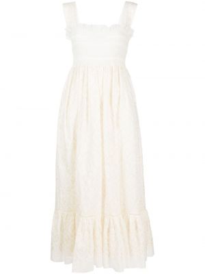 Βαμβακερή μίντι φόρεμα Gucci λευκό