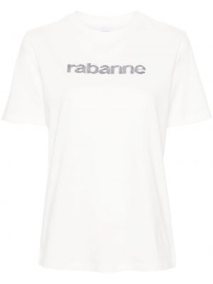 Βαμβακερή μπλούζα Rabanne λευκό
