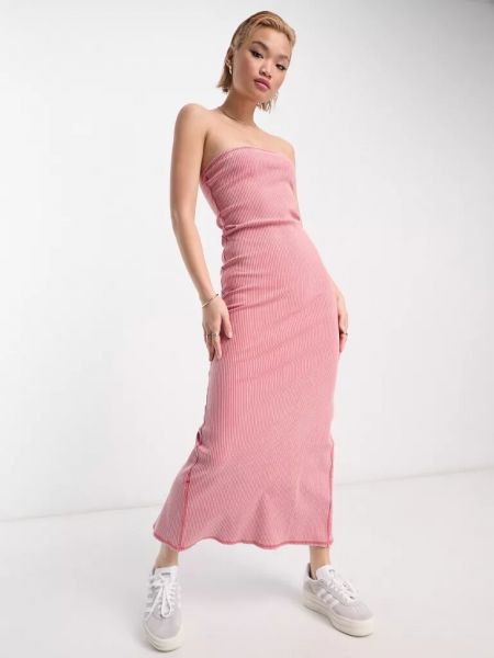 Платье миди Weekday розовое