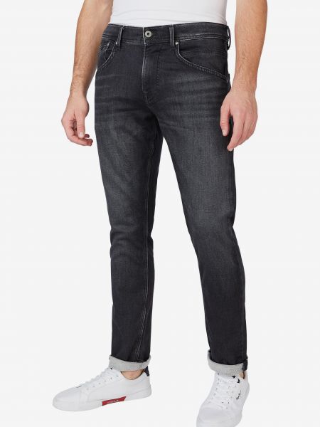 Priliehavé džínsy s rovným strihom Pepe Jeans čierna