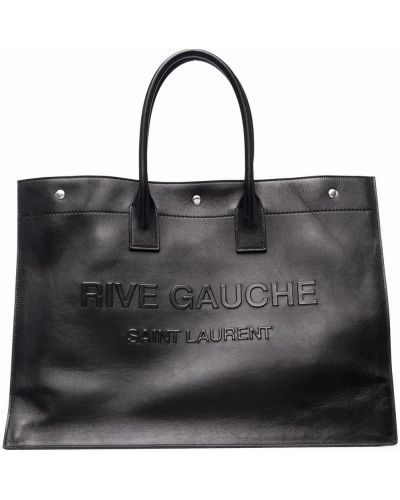 Δερμάτινη τσάντα shopper Saint Laurent μαύρο