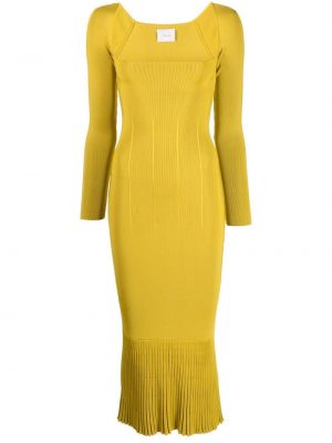Плетена макси рокля Galvan London жълто