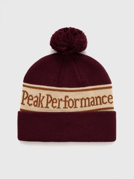 Dzianinowa czapka Peak Performance bordowa