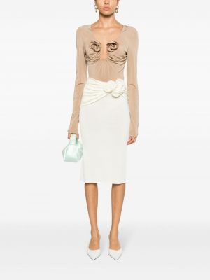 Květinové pouzdrová sukně Magda Butrym bílé