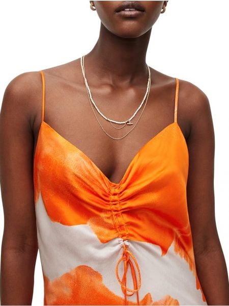 Платье Allsaints оранжевое