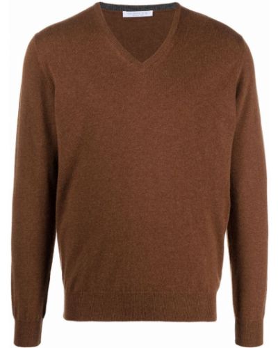 Jersey con escote v de tela jersey Cenere Gb marrón