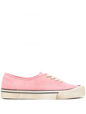 Sneakerși cu șireturi cu dungi din dantelă Bally roz
