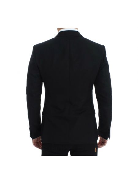 Blazer de lana slim fit de seda Dolce & Gabbana negro