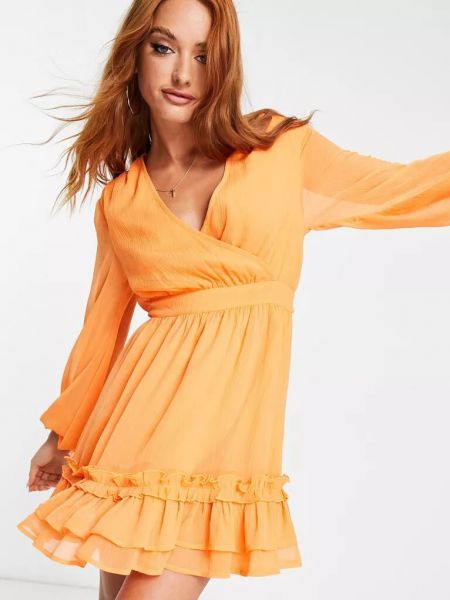 Плиссированное платье мини ретро Reclaimed Vintage оранжевое