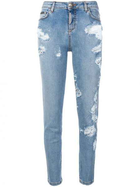 Slim fit skinny džíny s oděrkami Philipp Plein