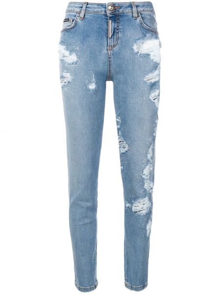 Skinny fit-jeans Philipp Plein blå