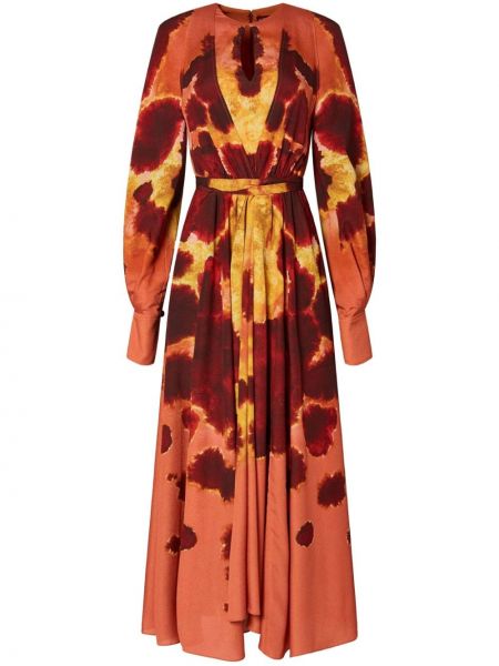 Sukienka midi z nadrukiem Altuzarra pomarańczowa