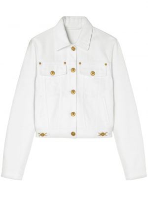 Τζιν μπουφάν με κουμπιά Versace λευκό
