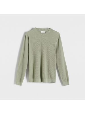 Sweter bawełniany Reserved zielony