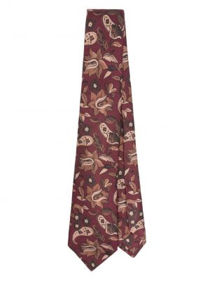 Вратовръзка с принт с пейсли десен Kiton червено
