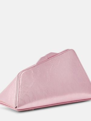 Bolso clutch de cuero The Attico rosa