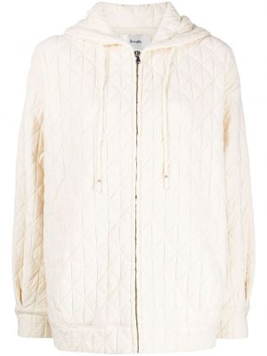 Prošívaná péřová bunda na zip s kapucí B+ab bílá