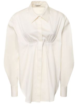 Oversize памучна риза Alessandro Vigilante бяло