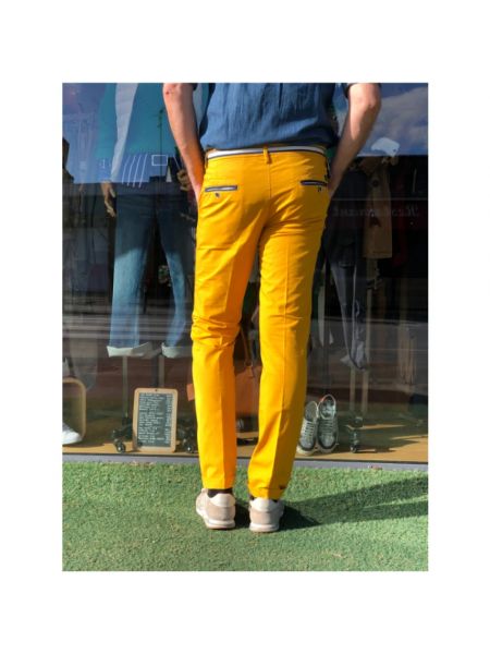 Pantalones chinos slim fit de algodón Mason's amarillo