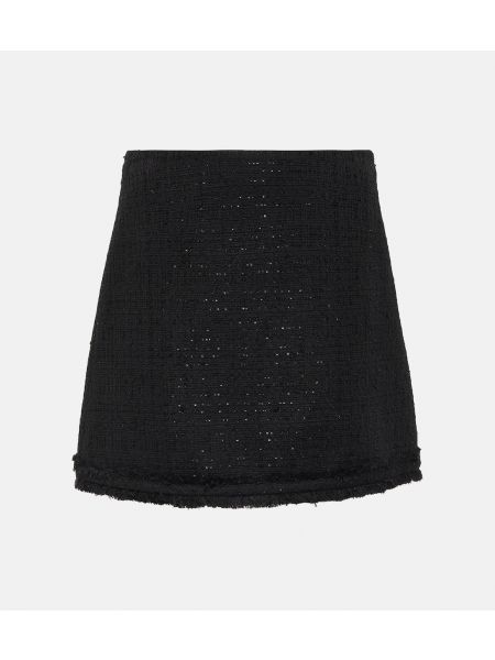 Твидовая юбка мини Versace черная