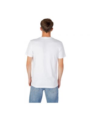Camisa vaquera de algodón manga corta Calvin Klein Jeans blanco