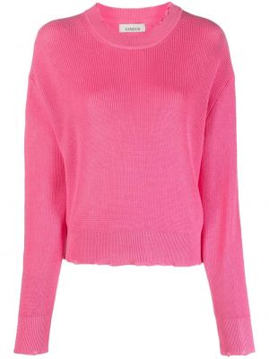 Памучен пуловер Laneus розово
