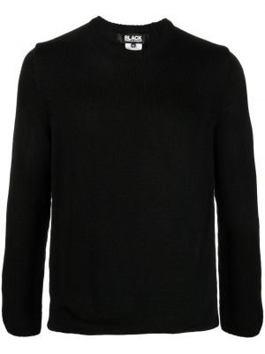Obojstranný sveter s okrúhlym výstrihom Black Comme Des Garçons čierna