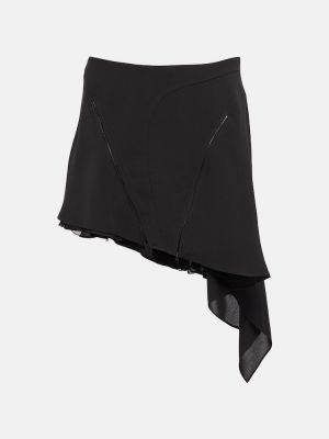 Mini spódniczka z wysoką talią asymetryczna Mugler czarna