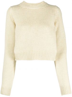 Пуловер с кръгло деколте Auralee бяло
