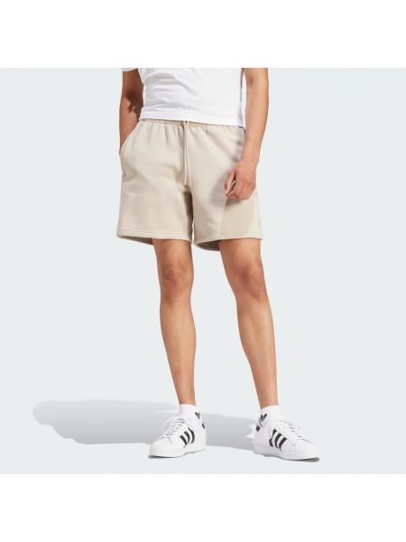 Shorts en coton en jersey Adidas beige