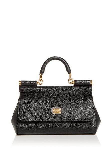 Кожаная сумка через плечо Dolce & Gabbana черная