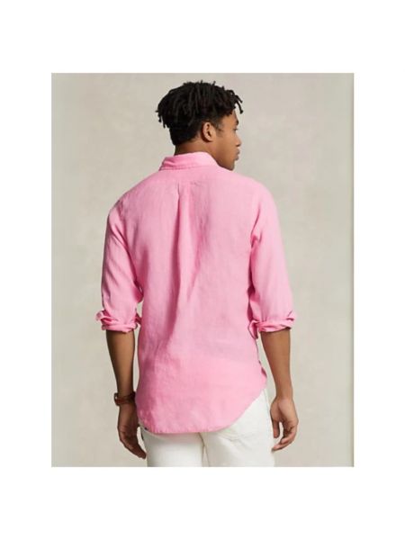 Camisa de lino slim fit Polo Ralph Lauren rosa
