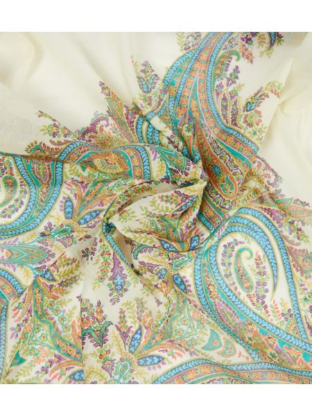 Bufanda de seda de algodón con estampado de cachemira Etro