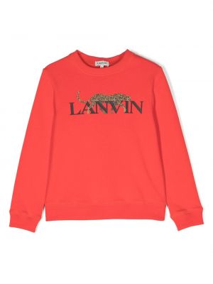 Hoodie con stampa Lanvin Enfant rosso