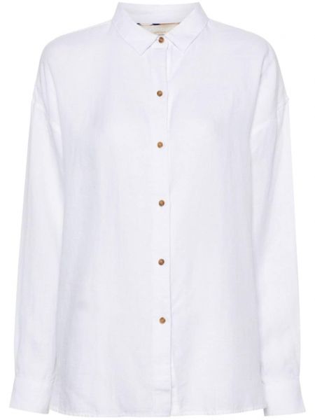Lněná košile Barbour bílá