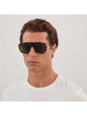 Okulary przeciwsłoneczne w paski Gucci brązowe