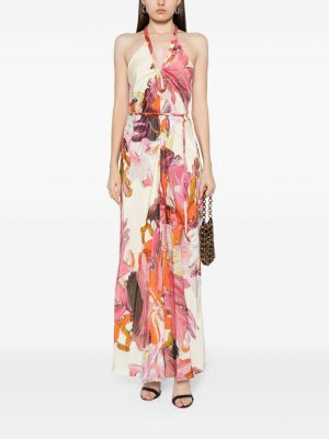 Sukienka długa w kwiatki z nadrukiem Manning Cartell biała
