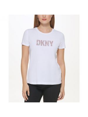 Camiseta manga corta de cuello redondo Dkny gris