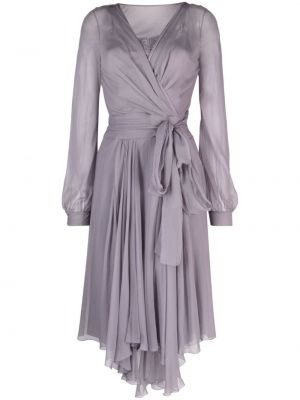 Sukienka midi asymetryczna Alberta Ferretti fioletowa