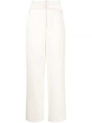 Dion Lee fishnet panel straight-leg trousers - Bianco