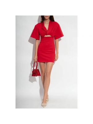 Mini vestido de algodón Jacquemus rojo
